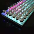 thumbnail image 3 of Teclado para juegos: teclado mecánico retro steampunk con panel metálico e interruptores negros, 3 of 3