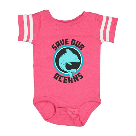 Inktastic Save Our Oceans with Dolphin Boys or Girls Baby Bodysuit