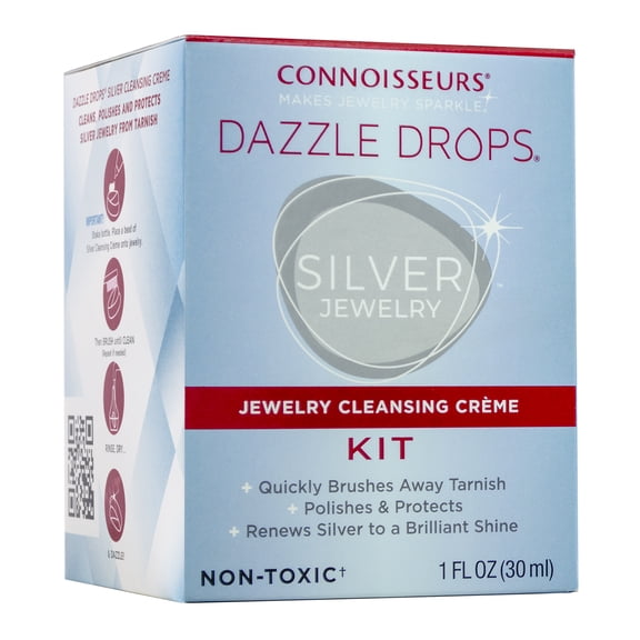 Connoisseurs Dazzle Drops Silver Jewelry Cleaner Kit for Sterling Silver Jewelry