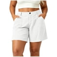 thumbnail image 1 of Achuyrbd Womens Plus Size Casual Shorts, Front Button Loose Fit Lightweight Summer Shorts with Pockets, 1 of 7