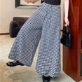 thumbnail image 4 of Women's Printed Bandage Pants, Elastic Waist With Pocket Detail, Casual Wide Leg Trousers For Boho Fashion Black XL, 4 of 5