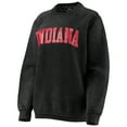 thumbnail image 2 of Women's Pressbox Black Indiana Hoosiers Comfy Cord Vintage Wash Basic Arch Pullover Sweatshirt, 2 of 3