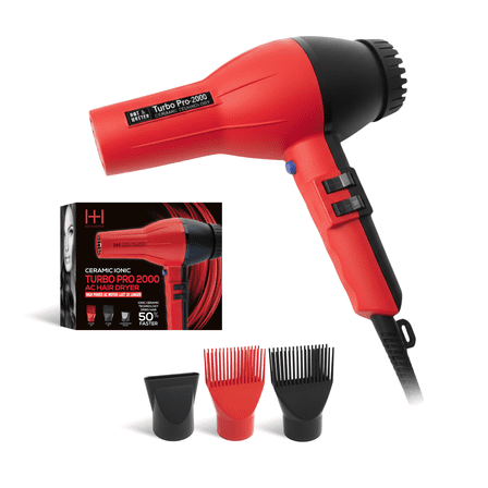 Hot & Hotter Turbo Pro2000  AC Hair Dryer, Red