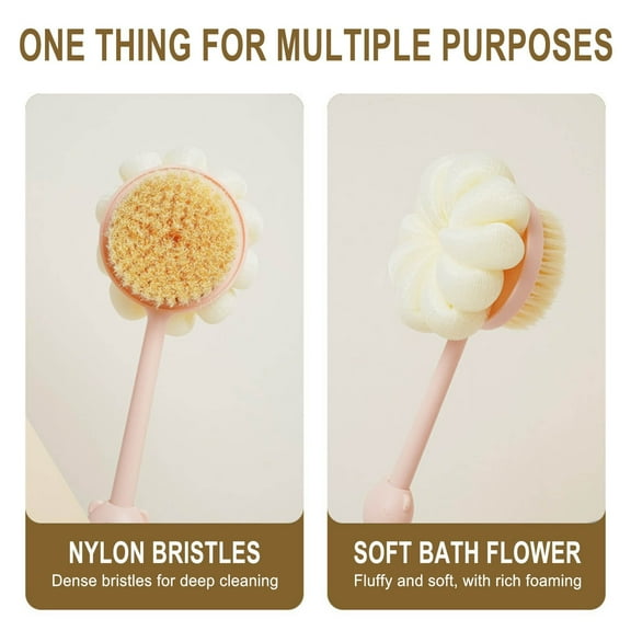 Btomtd Long Handled Soft Bristle Bath Brush For Back Scrubbing Mud Scrubbing Back Brush Bath Back Brush Scrubbing Shower Brush