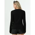 thumbnail image 5 of Aiyino Womens Basic Shirts Ribbed Long Sleeve Blouses Crewneck Casual Slim Fitted Knit Tops,Black M, 5 of 10