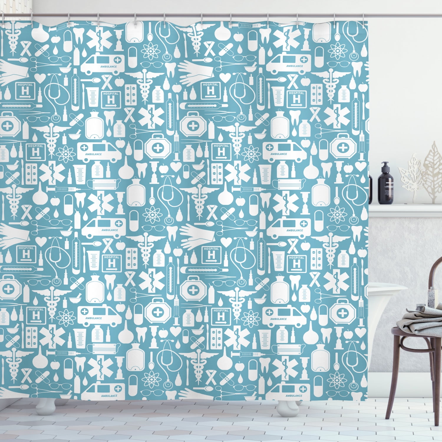 Apothecary Shower Curtain Medication, Doctor Who Bathroom Set