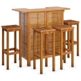 thumbnail image 3 of vidaXL 5 Piece Patio Bar Set Solid Wood Acacia, Brown, 3 of 11