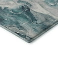 thumbnail image 3 of Addison Rugs Mayfield Premium Machine Washable Transitional Abstract Teal Round Rug, 8' X 8' Machine Washable Transitional Abstract Teal Oversized Sherpa Throw Blanket, 3 of 6