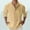 M-Khaki, variant on Mens Spring Summer Loose Mens Pajama Romper Stand Collar Solid Color Casual Shirt Pocket Long Sleeve Pullover Adult Rompers Men Shirt
