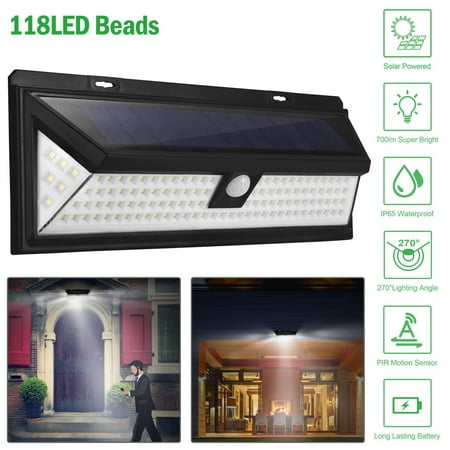 

118 LED Outdoor LED Solar Motion Sensor Lights Wirelesss Wall Light