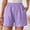 Purple, variant on Hueook Linen Bermuda Shorts for Women Micro Shorts Women's Casual Solid Color Pocket Shorts Purple 2X