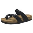 thumbnail image 1 of Sandalias planas Brillar con plantilla de piel auténtica doble correa para mujer, 1 of 2