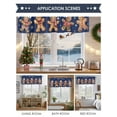 thumbnail image 6 of Kitchen Cafe Valance Curtain for Small Windows,Xmas Ginger Bread Man Snowflakes on Blue Rod Pocket Short Valances,42x18in, 6 of 9