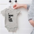thumbnail image 5 of I Woke Up Like This Sleepy Naptime Romper Boys or Girls Infant Baby Brisco Brands 6M, 5 of 6