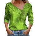 thumbnail image 2 of Juslio Womens Blouse Long Sleeve Shirts Plus Size Button Casual V Neck Tops Blouses Yellow XL, 2 of 5