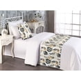 thumbnail image 2 of Floral Bed Runner Set, Watercolor Abstract Flowers Nature Romantic Branch and Leaves Art, Decorative Bedding Scarf & a Pillow Sham for Hotels Homes, Twin, Dark Grey and Pastel Brown, by Ambesonne, 2 of 3