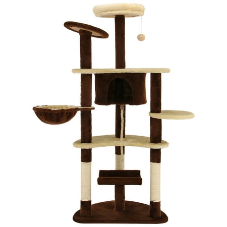 Must Have Ollieroo Cat Tree Furniture Tower Climbling Activity Tree Scratcher Play House Condo Hammock With Scratching Post And Toys 60 H Brown From Ollieroo Accuweather Shop