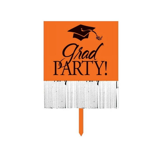 Partypro 141191 Fringed Orange Grad Yard Sign
