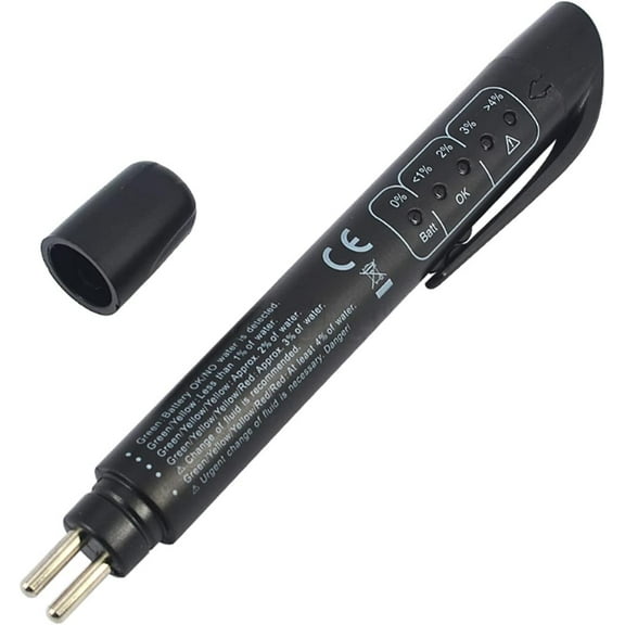 DEXIMRO Car Brake Fluid Test Pen, Automobile Fault Diagnosis Instrument, Diagnostic Test Tool Kit with 5 LED Indicators, Universal for Most Cars, Trucks and Vans (Black)