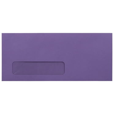 JAM Paper No. 10 Window Envelopes, 4 1/8 x 9 1/2, Violet Purple, 25/Pack