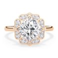 thumbnail image 2 of IGI Certified Lab Grown Diamond Engagement Ring | Center 9MM Cushion Cut Floral Halo Solitaire Wedding Rings For Women In 18K Solid Rose Gold | F-G, VS-SI Quality (3.50 Ctw) Ring Size-6, 2 of 7