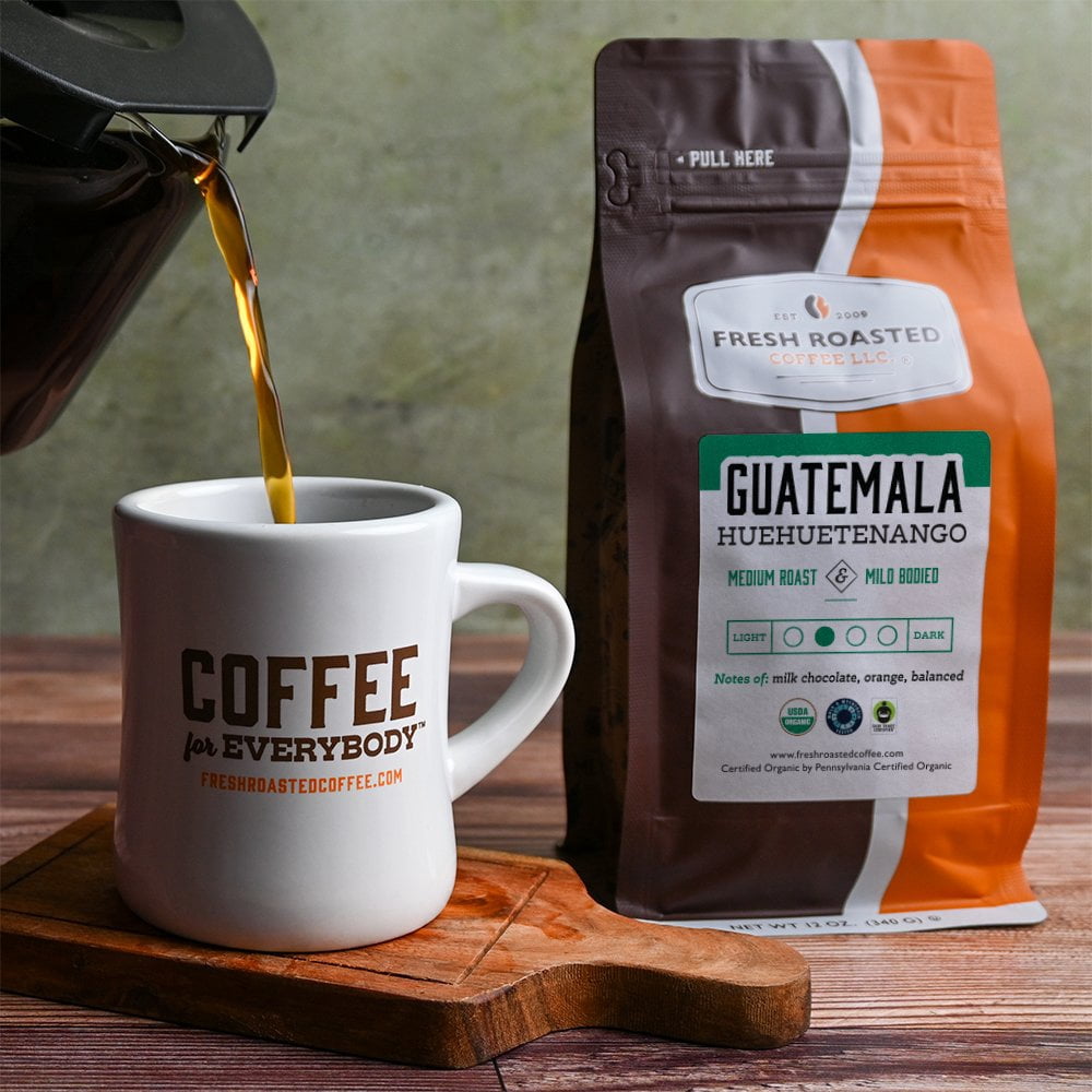 Fresh Roasted Coffee, Organic Guatemalan Huehuetenango Coffee, Medium Roast, Drip Ground, 32 oz 2 lbs