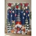 thumbnail image 4 of Blue Christmas Small Stall Shower Curtain, Waterproof Shower Curtains for Bathroom, Winter Gnomes Poinsettia Pine Tree Branches Washable Fabric Cloth Bath Curtain for Bathtub with Hooks 36x72 Inches, 4 of 6
