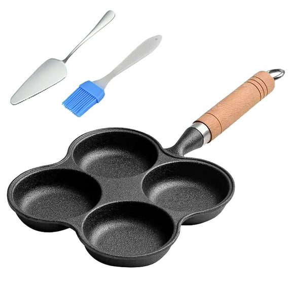 Yucurem 4 Cup Cast Iron Egg Frying Pan Nonstick Fried Egg Pan for Breakfast Omelette Pan Kitchen Pans (As Shown)