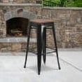 thumbnail image 2 of Flash Furniture Lily 30" High Backless Black Metal Barstool with Square Wood Seat, 2 of 13