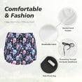 thumbnail image 4 of Balery cool Skull flower Pattern Women's Running Shorts with Liner 2 Pockets Elastic Workout Athletic Gym Yoga Shorts-Medium, 4 of 7