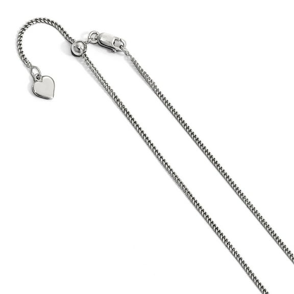 Leslie's 925 Sterling Silver Adjustable 1.4mm Curb Chain; 22 inch; Lobster Clasp; for Adults and Teens; for Women and Men