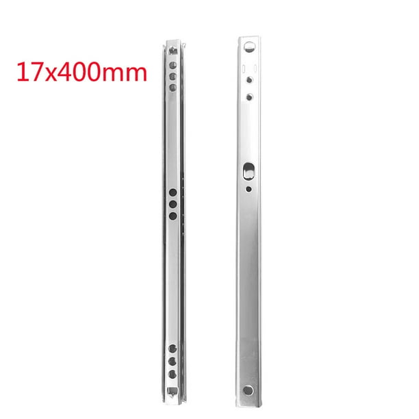 Xihbxyly Correderas para Cajones, Rodamiento de Ranura de 17 Mm, Extensión Parcial, Acero Chapado, Carga Máxima de 10 Kg, Funcionamiento Suave, para Cajones de Casa U Oficina, Tamaño de 182-450 Mm, I