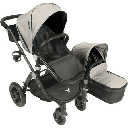 Babyroues letour avant stroller w/bassinet black frame tan fabric