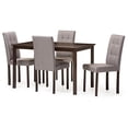 thumbnail image 1 of Baxton Studio Andrew Modern and Contemporary 5-Piece Grey Fabric Upholstered Grid-Tufting Dining Set, 1 of 2