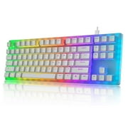 Womier K87 Mechanical Gaming Keyboard, Wired TKL Hot Swappable, Partitioned RGB Backlit, Compact 87 Keys for PC PS4 Xbox - Gateron Brown Switch