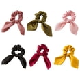 thumbnail image 1 of 6PCS Gomas para el cabello Satén Seda Conejo Oreja Lazo Bowknot Scrunchie Bobbles Lazos elásticos para el cabello Bandas Soporte para cola de caballo para accesorios de mujer, 1 of 5