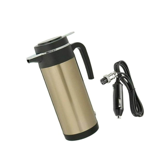 Portable Car Electric Kettle Outdoor Travel Kettle Porrtable Electric Travel Water Kettle Light Golden 12V