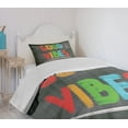thumbnail image 4 of Ambesonne Chill Quilted Bedspread Set 2 Pcs, Blackboard Colorful, Twin Size, Multicolor, 4 of 6