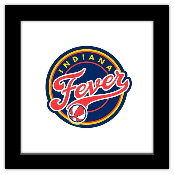 Gallery Pops WNBA Indiana Fever - Primary Logo Wall Art, Black Framed Version, 12" x 12"