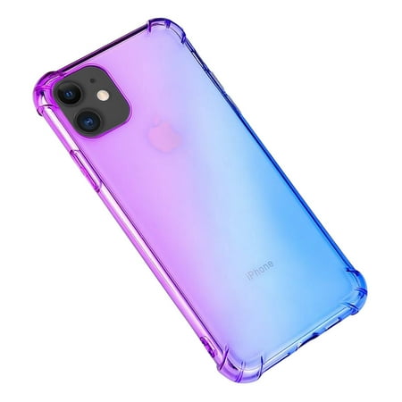 Gradient Colors Transparent Tpu Shockproof Phone Case For Apple Iphone 11 6 1 Purple Blue Walmart Canada