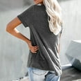 thumbnail image 3 of Askfv Women Tops O Neck Short Sleeve Shirts Tops Summer Casual Loose Solid Color Basic Tunic T-shirt, 3 of 3