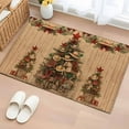 thumbnail image 2 of Western Christmas 2'x3' Washable Rug, Cowboy Xmas Tree Vintage Wooden Brown Non-Slip Soft Doormat Area Rugs for Entrance Bathroom Bedsides, Carpet for Kitchen Bedroom, Entryway Floor Mat, 2 of 9