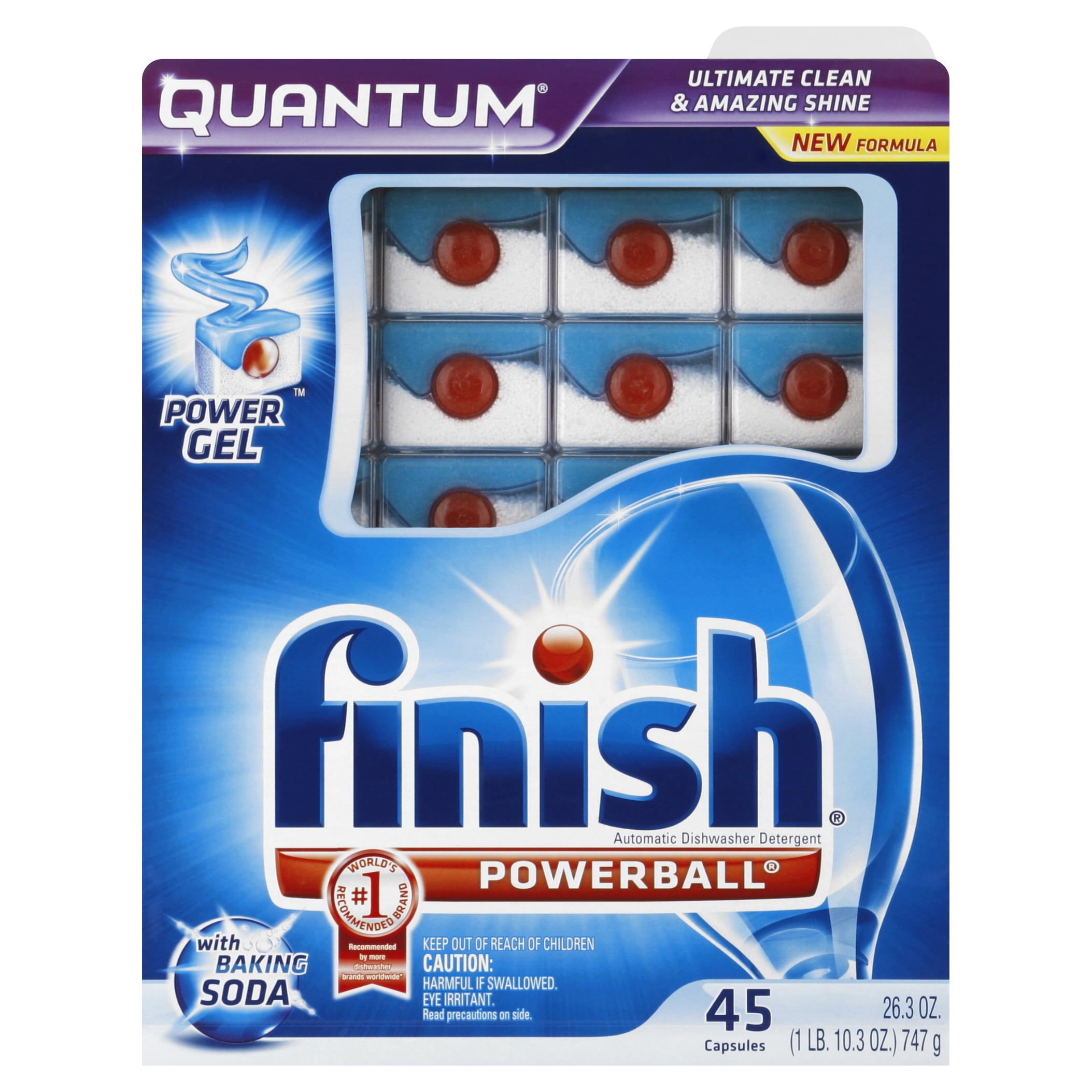 Finish Quantum Dishwasher Detergent with Baking Soda, 45 Count