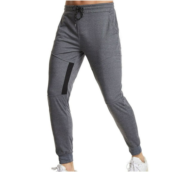 IROINNID SweatPants For Men Solid Color Tethered Closed Pencil Pants Fitness Drawstring Trousers Tethered Closed Pencil Pants Elastic Waist Pants