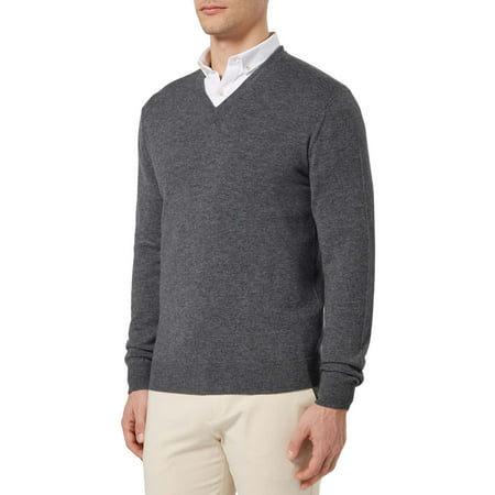 Bloomingdales Mens 2-Ply Cashmere V-Neck Sweater XX-Large 2XL Ash