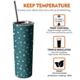 thumbnail image 6 of 20oz Teal Christmas Star Pattern Skinny Tumblers Stainless Steel Tumbler with Lid and Straw,Vacuum Insulated Double Wall Travel Tumbler Cups with Cleaning Brush for Coffee,Tea, 6 of 6