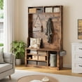 thumbnail image 2 of Asofer Modern Hall Tree with Shoe Storage, Front Entryway Furniture, Mudroom Bench with Coat Rack, Retro, 2 of 12