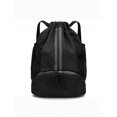 thumbnail image 2 of Nylon Waterproof Sports Backpack with Adjustable Straps - Drawstring Closure Main Pocket, Side Mesh Pockets, Back & Inner Small Pockets, Double-Zipper Bottom Compartment for Travel, Swimming,, 2 of 5