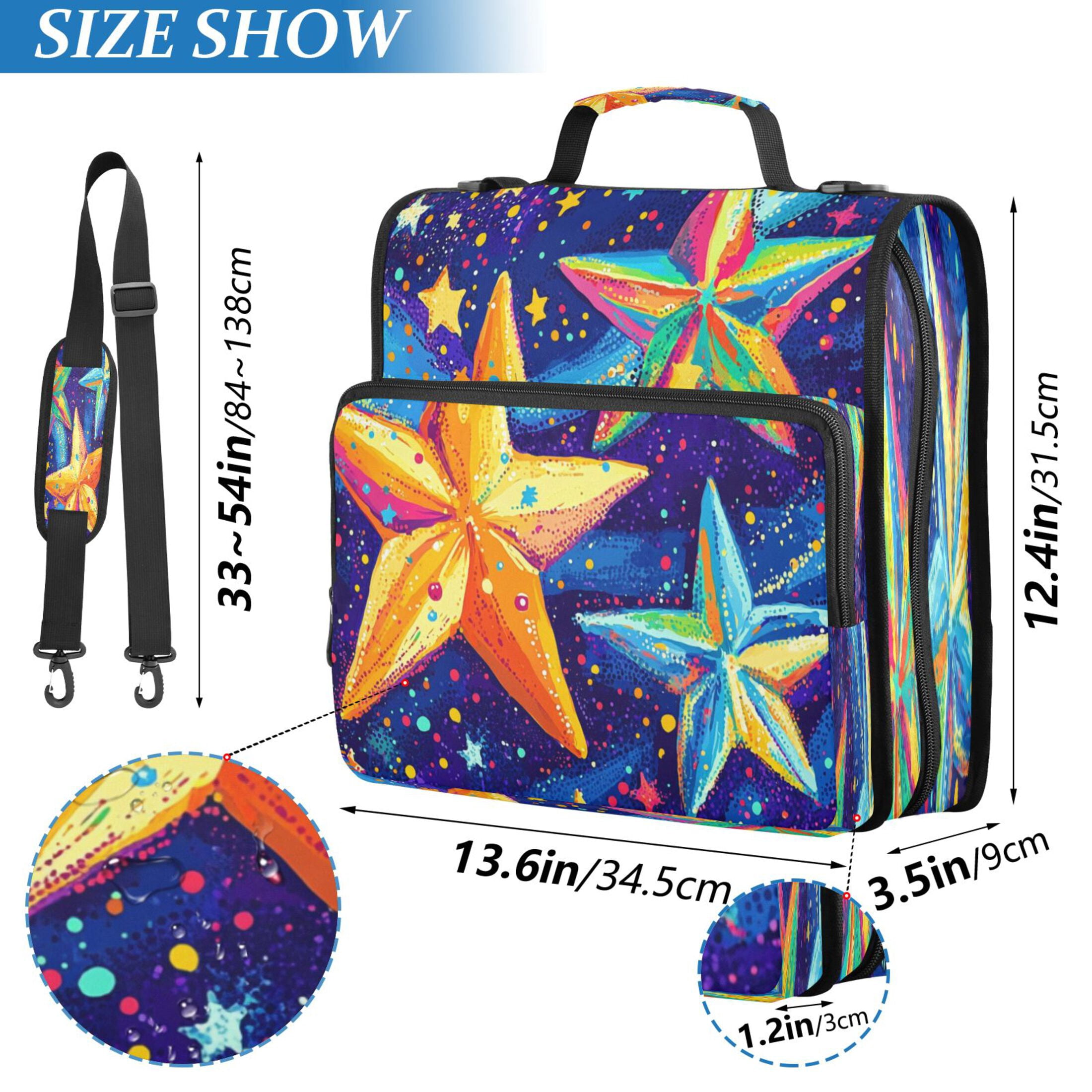 YAZAOO Zipper Binder trapper keeper Documents Organized Design Cosmic Brightness Printed