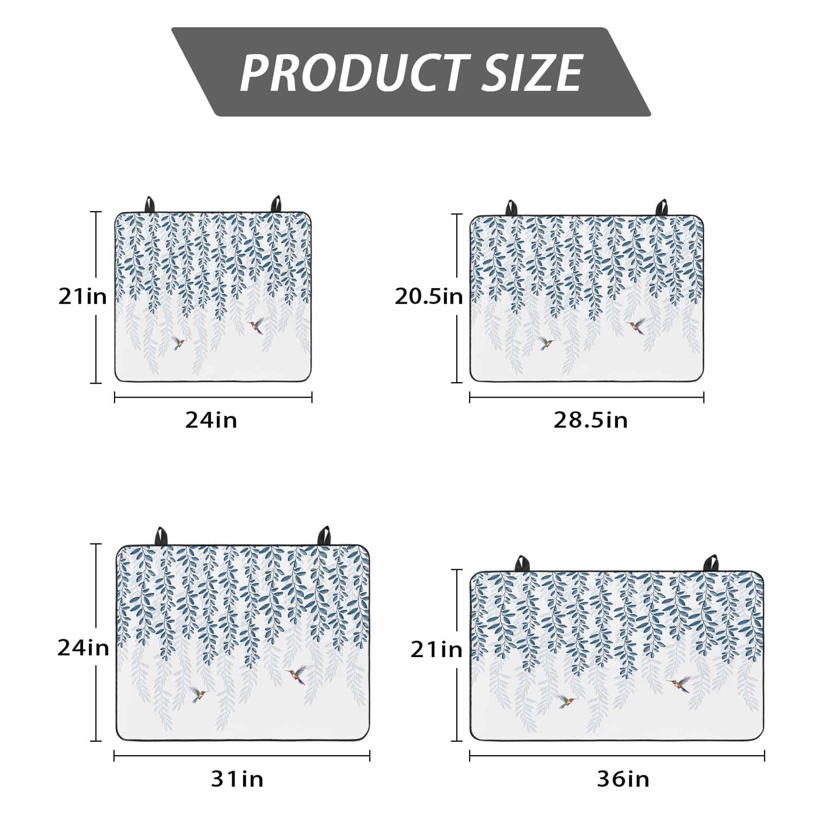 Blue Botanical Stove Top Cover for Electric Stove, Heat-proof & Non Slip Glass Top Stove Cover Protector, Pastoral Spring Floral Summer Birds Kitchen Flat Cooktop Rubber Mat 31x24 Inches